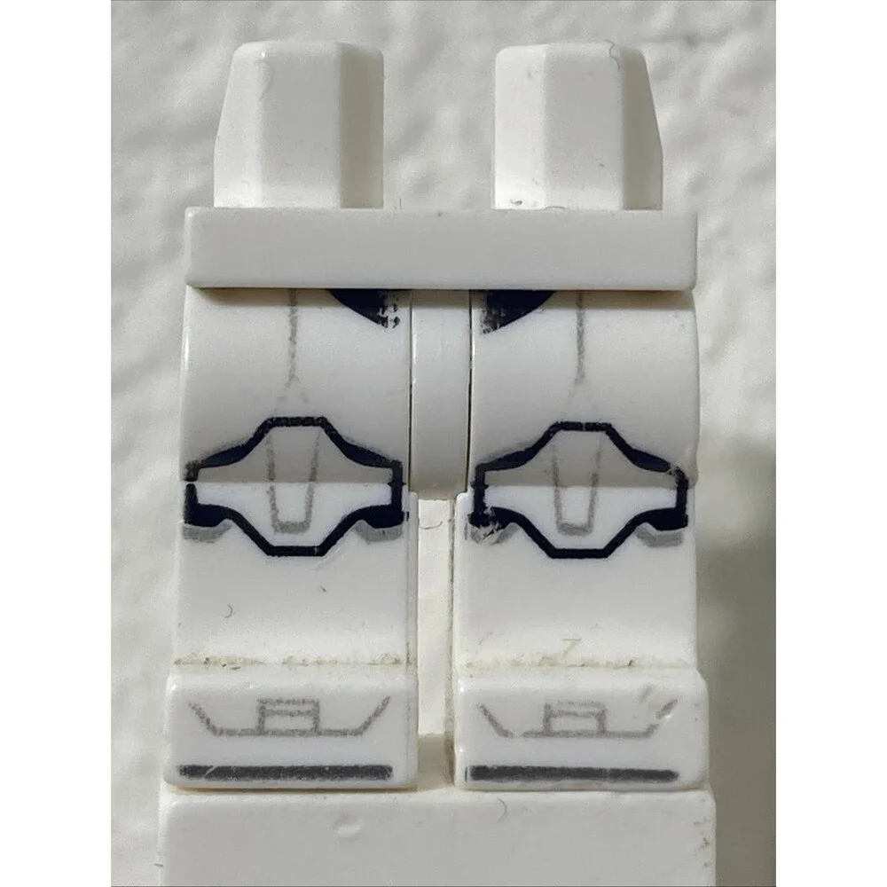 Lego White Hips and Legs Clone Trooper Black Light Bluish Gray Marking Knee Pads